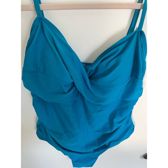 Alicia Simone Women's One Piece Swim Suit Bathing Suit Blue Modest size 16 - Picture 3 of 9